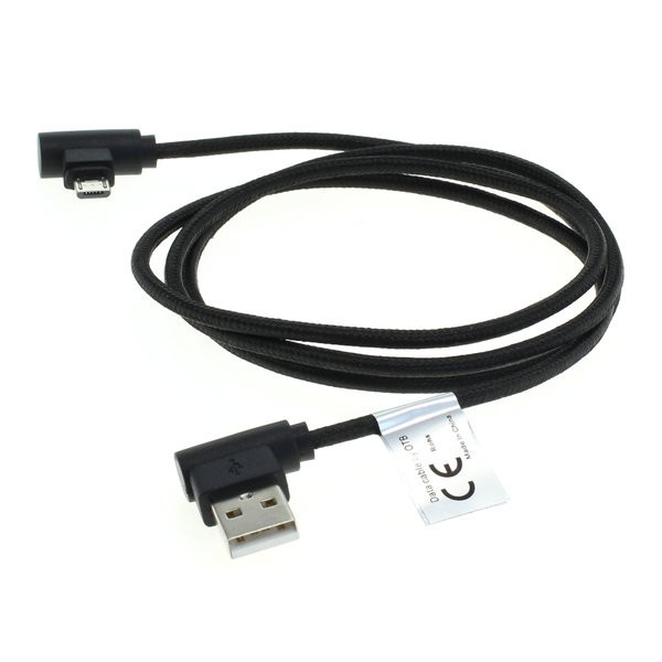 Datenkabel Nylon Black 90° Stecker f. TomTom VIA 52 EU