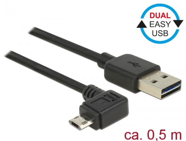 EASY-USB Datenkabel Ladekabel Winkel 0,5m f. Garmin DezlCam LMT-D